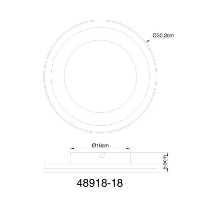 Globo - Plafoniera LED LED/18W/230V diametro 30,2 cm