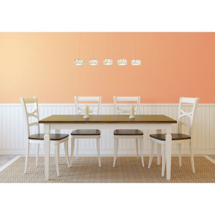 Globo - Lampadario LED a sospensione con filo LED/52W/230V 4000K cromo lucido/limpido