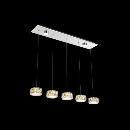 Globo - Lampadario LED a sospensione con filo LED/52W/230V 4000K cromo lucido/limpido