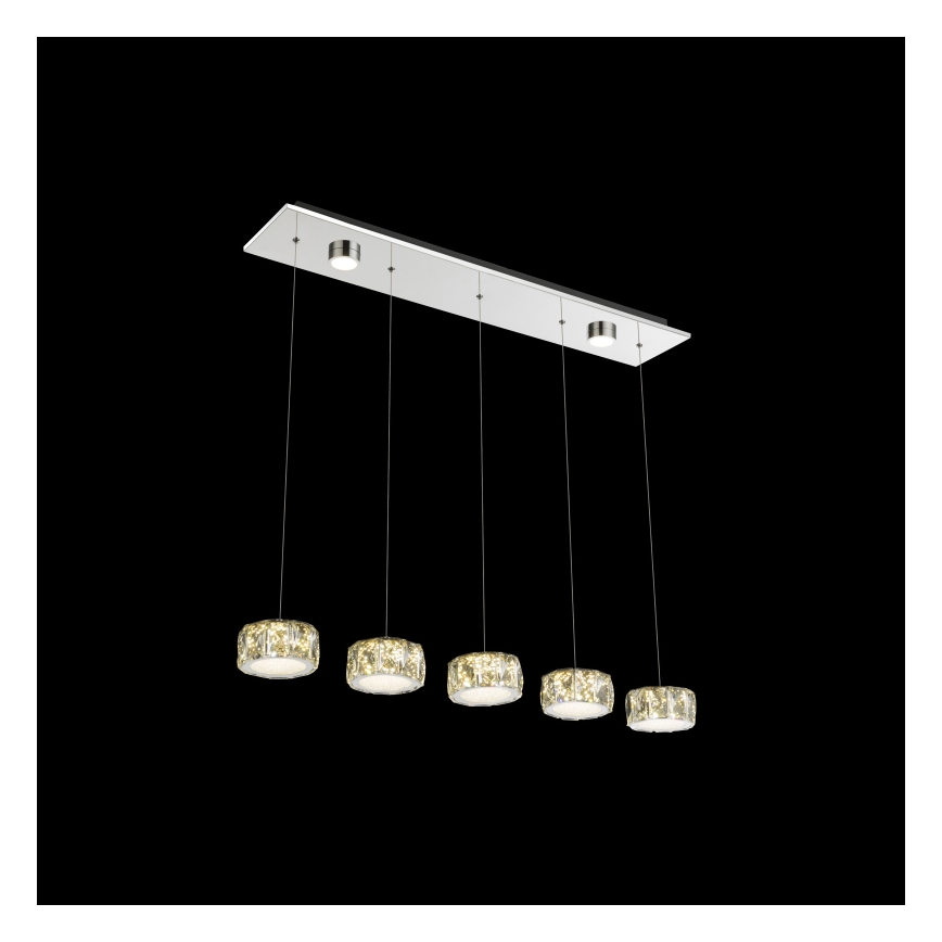 Globo - Lampadario LED a sospensione con filo LED/52W/230V 4000K cromo lucido/limpido