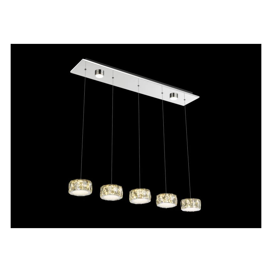 Globo - Lampadario LED a sospensione con filo LED/52W/230V 4000K cromo lucido/limpido