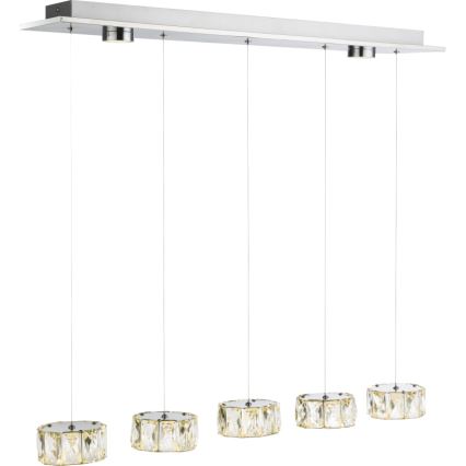 Globo - Lampadario LED a sospensione con filo LED/52W/230V 4000K cromo lucido/limpido