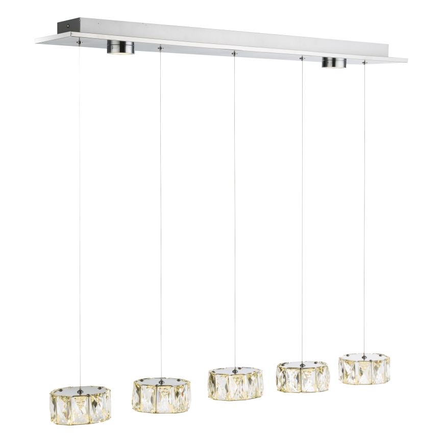 Globo - Lampadario LED a sospensione con filo LED/52W/230V 4000K cromo lucido/limpido