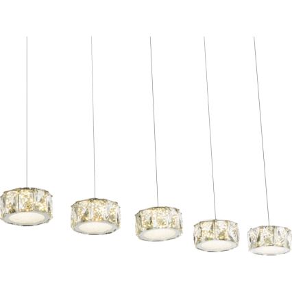 Globo - Lampadario LED a sospensione con filo LED/52W/230V 4000K cromo lucido/limpido