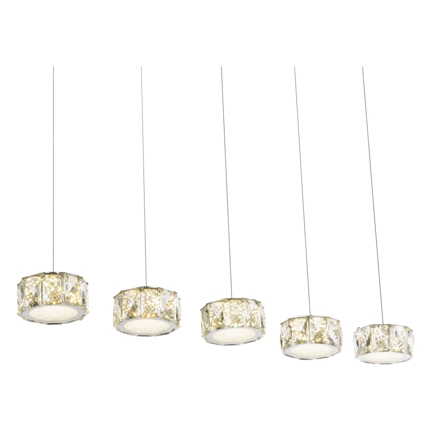Globo - Lampadario LED a sospensione con filo LED/52W/230V 4000K cromo lucido/limpido