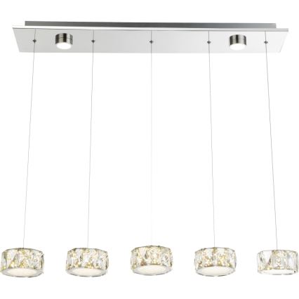 Globo - Lampadario LED a sospensione con filo LED/52W/230V 4000K cromo lucido/limpido