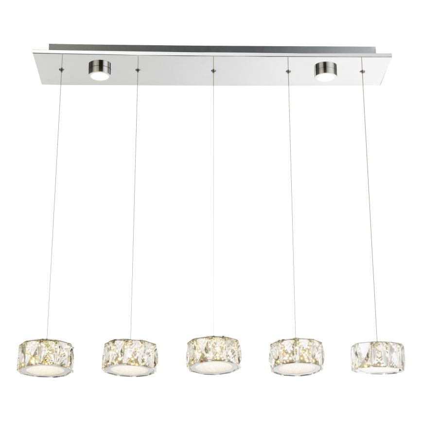 Globo - Lampadario LED a sospensione con filo LED/52W/230V 4000K cromo lucido/limpido
