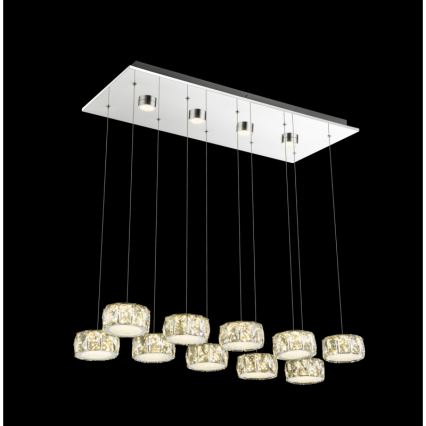 Globo - Lampadario LED a sospensione con filo LED/92W/230V 4000K cromo lucido/limpido