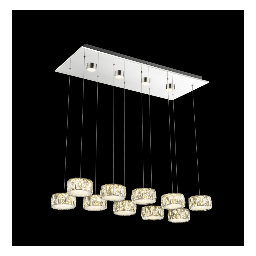 Globo - Lampadario LED a sospensione con filo LED/92W/230V 4000K cromo lucido/limpido