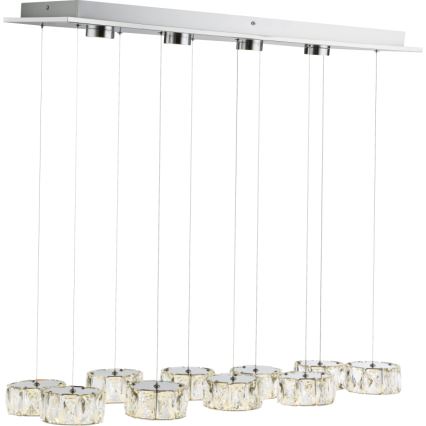 Globo - Lampadario LED a sospensione con filo LED/92W/230V 4000K cromo lucido/limpido