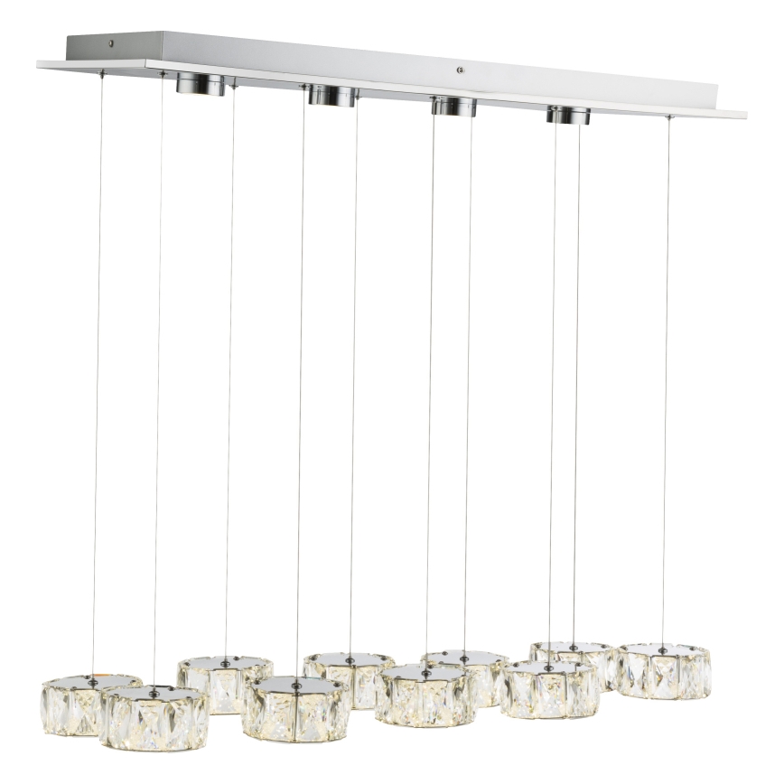 Globo - Lampadario LED a sospensione con filo LED/92W/230V 4000K cromo lucido/limpido