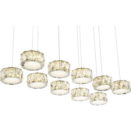 Globo - Lampadario LED a sospensione con filo LED/92W/230V 4000K cromo lucido/limpido