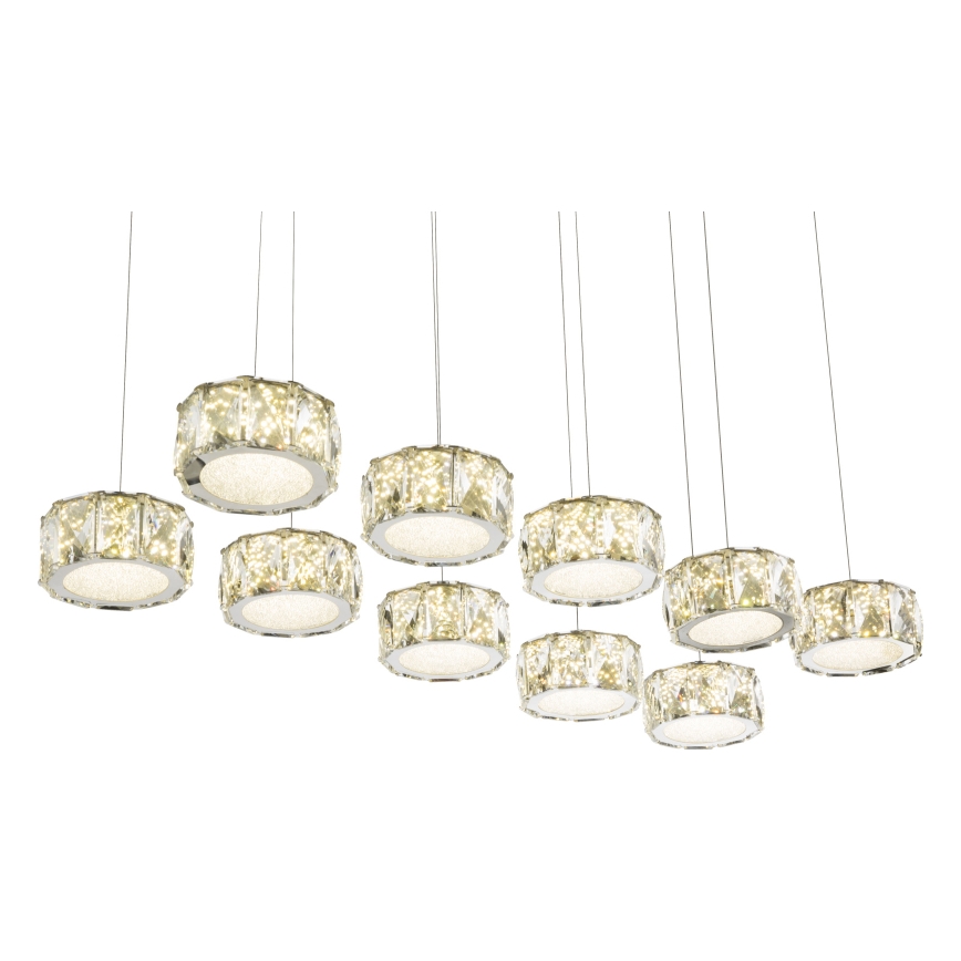 Globo - Lampadario LED a sospensione con filo LED/92W/230V 4000K cromo lucido/limpido