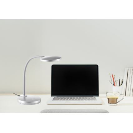 Globo - Lampada da tavolo flessibile LED Dimmerabile LED/4,6W/230V argento