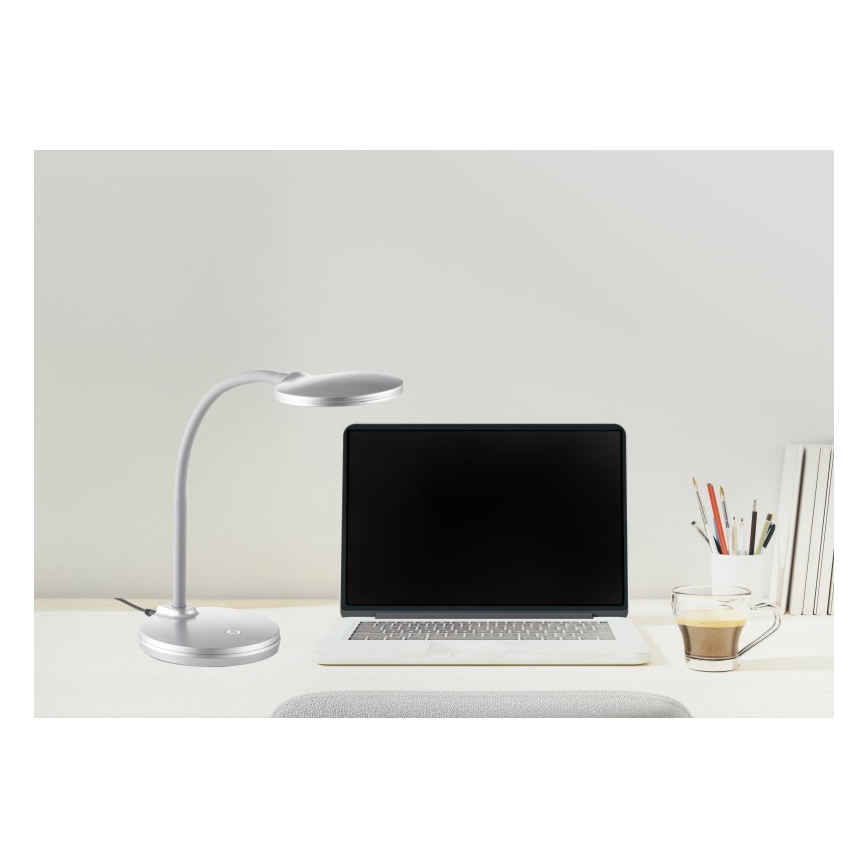 Globo - Lampada da tavolo flessibile LED Dimmerabile LED/4,6W/230V argento
