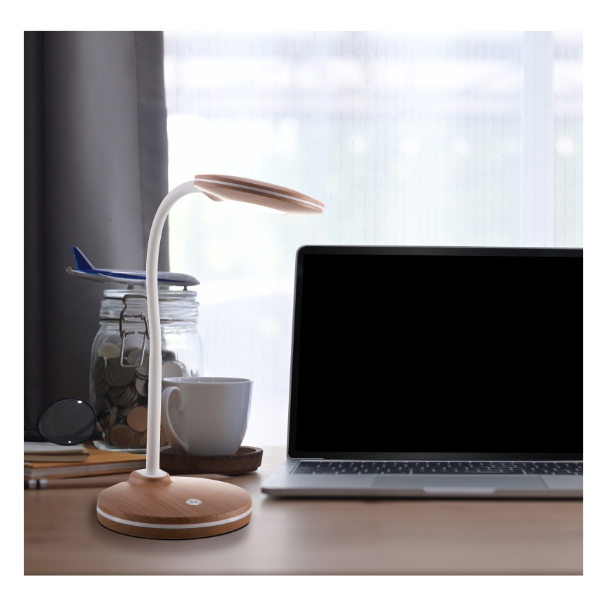Globo - Lampada da tavolo flessibile a LED dimmerabile con touch LED/4,6W/230V marrone
