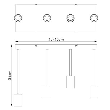 Globo - Lampadario a sospensione con filo 4xE27/60W/230V