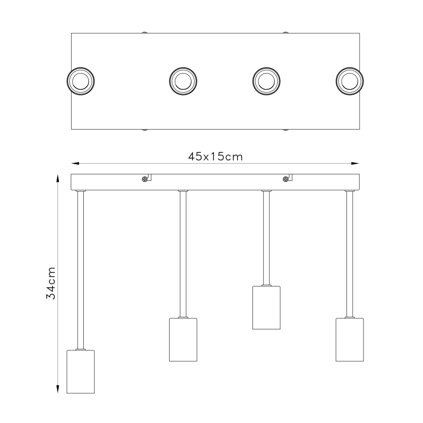 Globo - Lampadario a sospensione con filo 4xE27/60W/230V