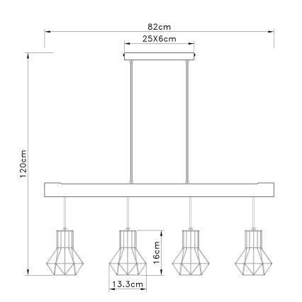 Globo - Lampadario a sospensione con filo 4xE27/40W/230V