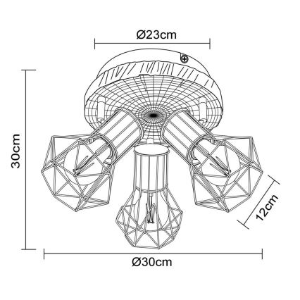 Globo - Luce Spot 3xE27/60W/230V