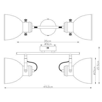 Globo - Faretto 2xE27/40W/230V