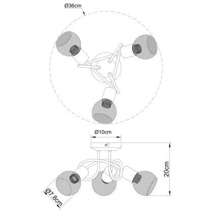 Globo - Lampadario a plafone 3xE14/40W/230V