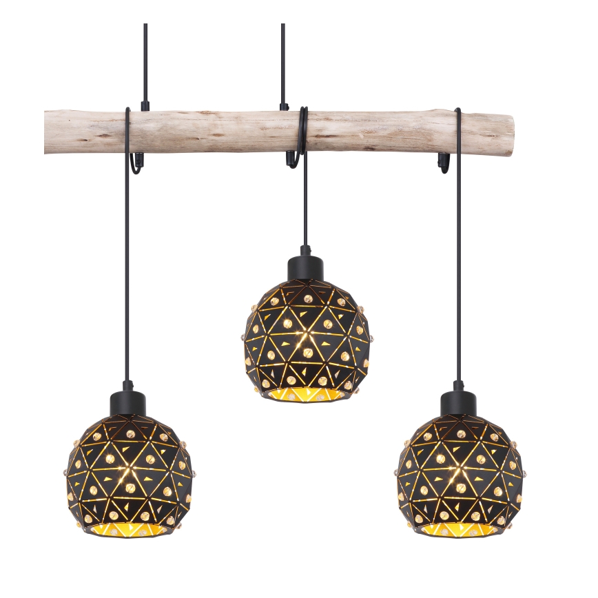 Globo 54029-4H - Lampadario sospeso con cavo JODIE 4xE27/40W/230V beige/nero
