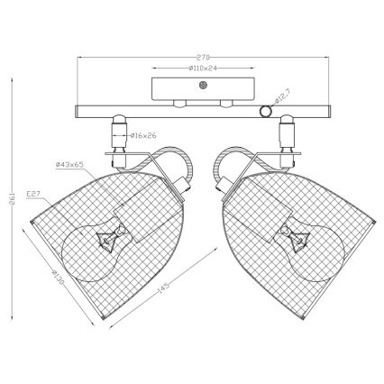 Globo - Faretto 2xE27/60W/230V