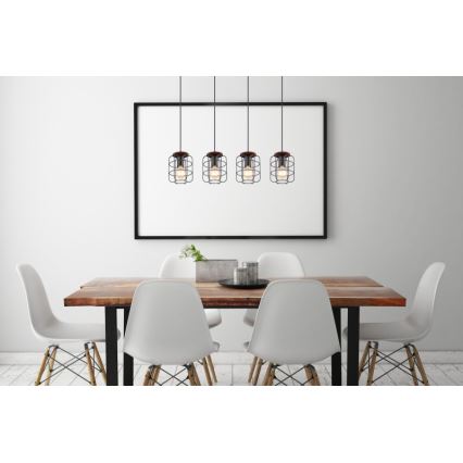 Globo - Lampadario a sospensione con cavo 4xE27/40W/230V