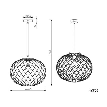 Globo  - Lampadario su filo 1xE27/60W/230V