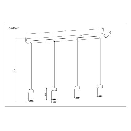 Globo - Lampadario a sospensione con filo 4xE27/40W/230V