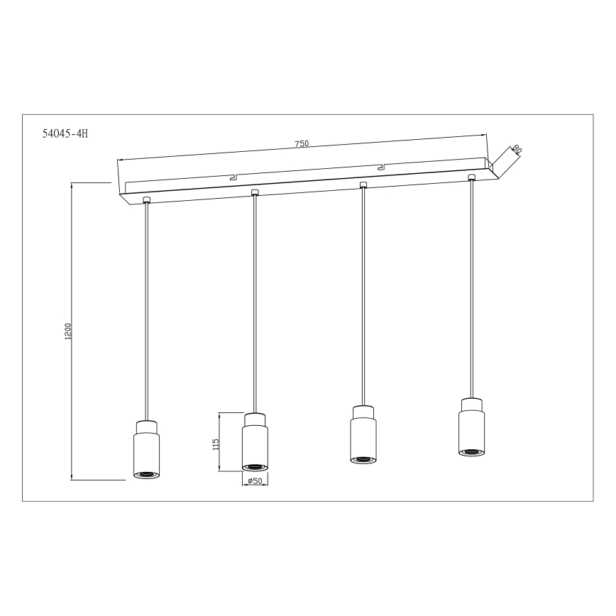 Globo - Lampadario a sospensione con filo 4xE27/40W/230V