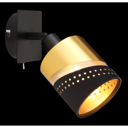 Globo - Faretto da parete 1xE14/25W/230V nero/oro