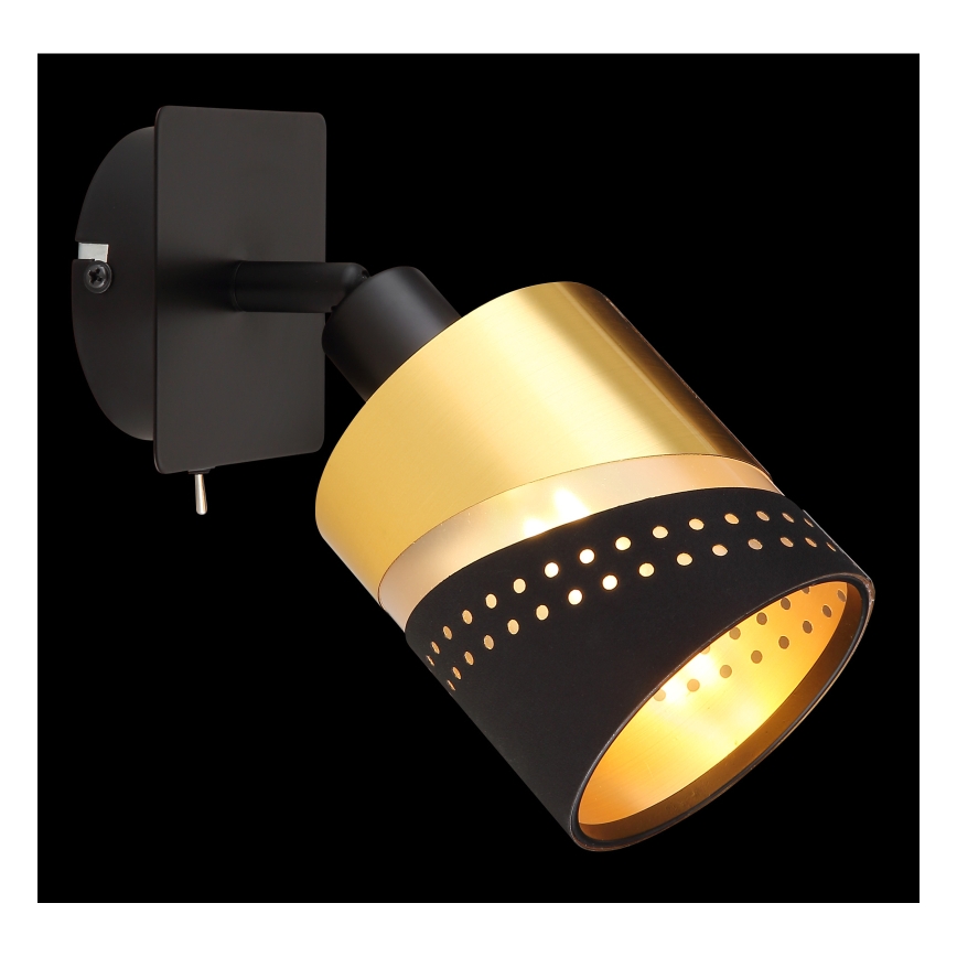 Globo - Faretto da parete 1xE14/25W/230V nero/oro