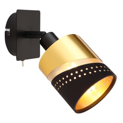 Globo - Faretto da parete 1xE14/25W/230V nero/oro