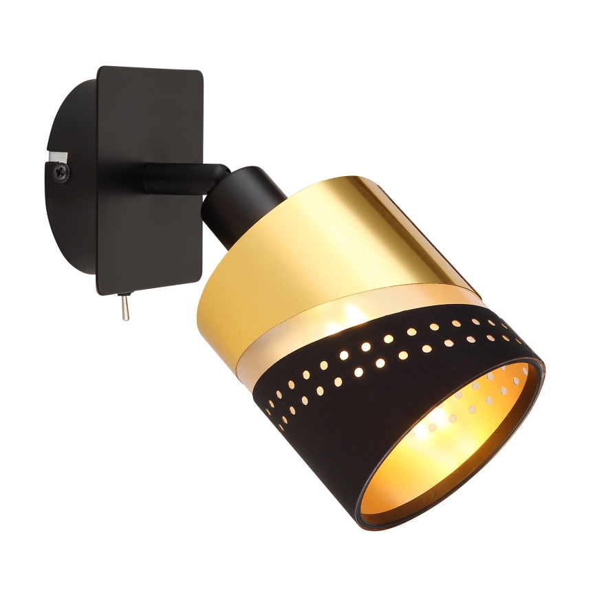 Globo - Faretto da parete 1xE14/25W/230V nero/oro
