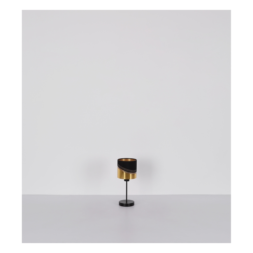 Globo - Lampada da tavolo 1xE27/40W/230V diametro 16 cm nero/oro