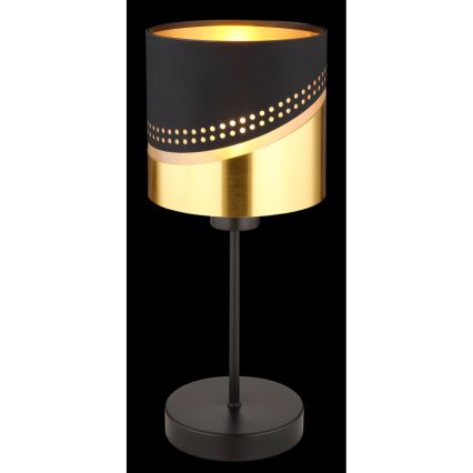 Globo - Lampada da tavolo 1xE27/40W/230V diametro 16 cm nero/oro