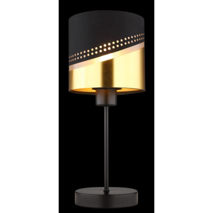 Globo - Lampada da tavolo 1xE27/40W/230V diametro 16 cm nero/oro