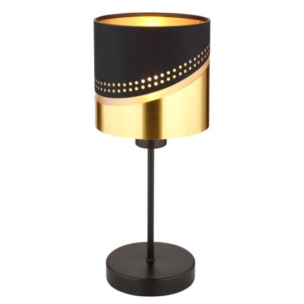 Globo - Lampada da tavolo 1xE27/40W/230V diametro 16 cm nero/oro