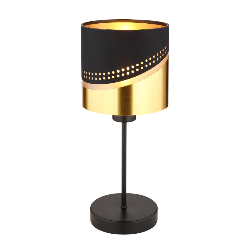 Globo - Lampada da tavolo 1xE27/40W/230V diametro 16 cm nero/oro