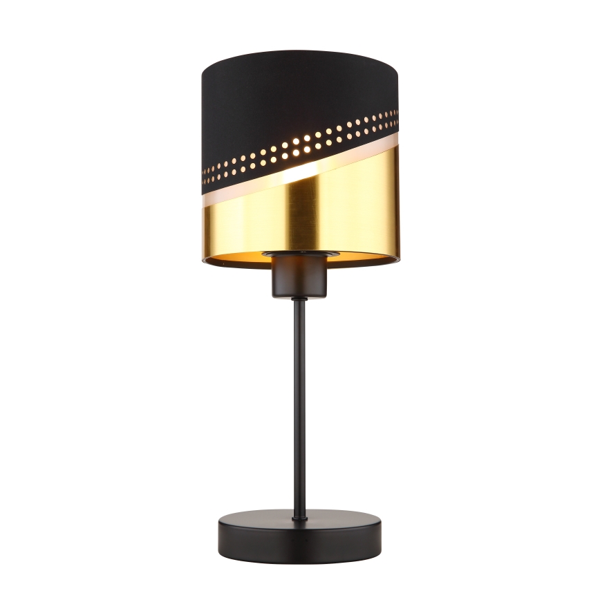 Globo - Lampada da tavolo 1xE27/40W/230V diametro 16 cm nero/oro