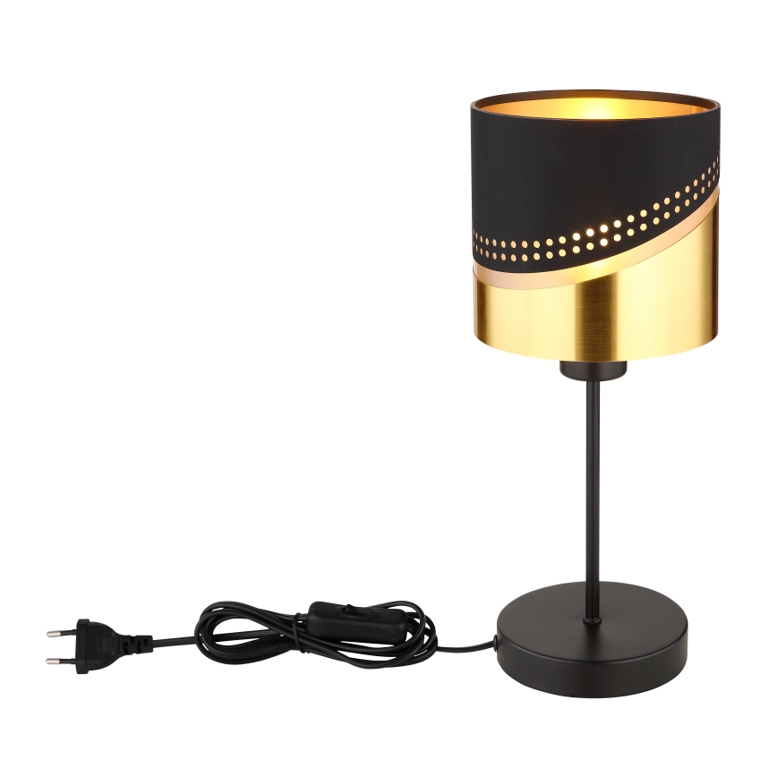 Globo - Lampada da tavolo 1xE27/40W/230V diametro 16 cm nero/oro