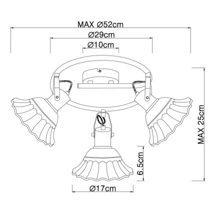 Globo - Faretto 3xE27/40W/230V