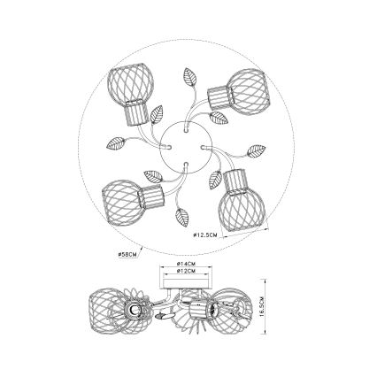 Globo -  Lampadario da parete 4xE27/40W/230V