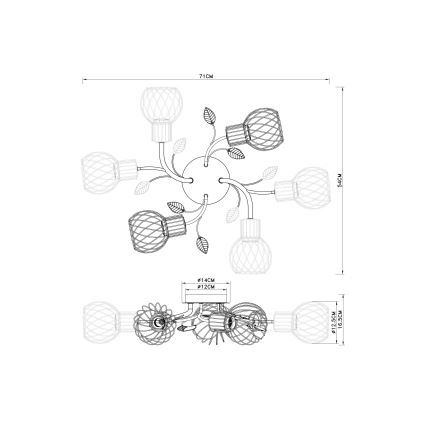 Globo -  Lampadario da parete  6xE27/40W/230V