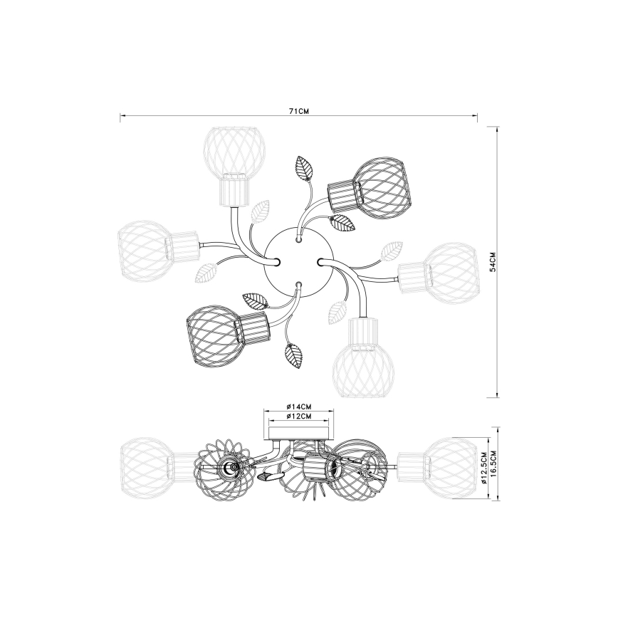 Globo -  Lampadario da parete  6xE27/40W/230V