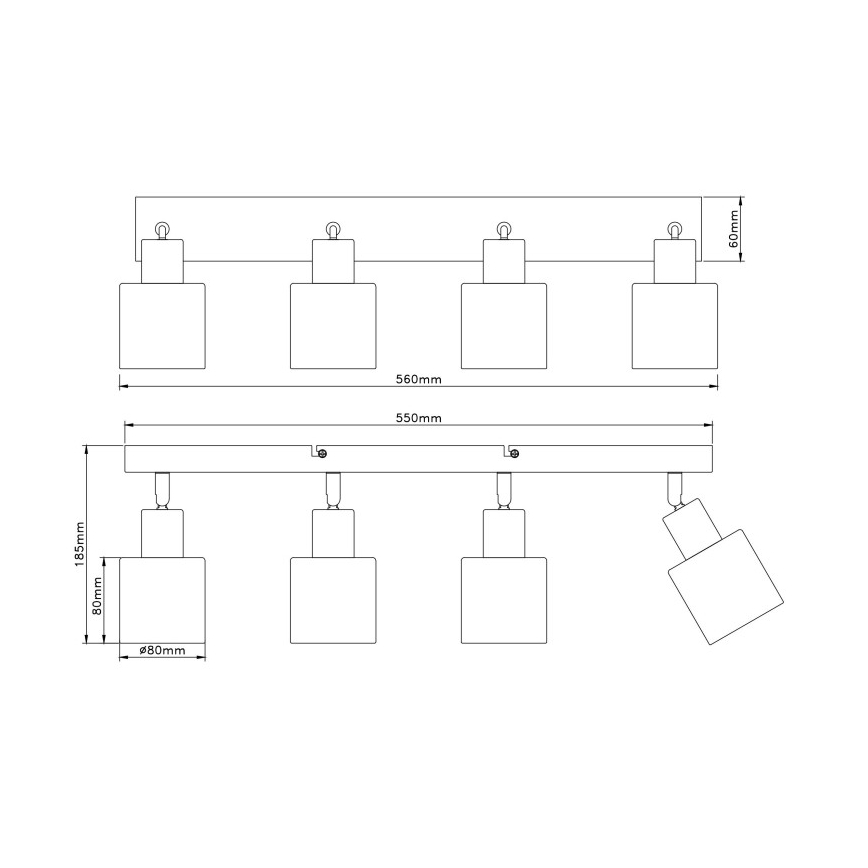 Globo - Plafoniera con 4 faretti E14/25W/230V