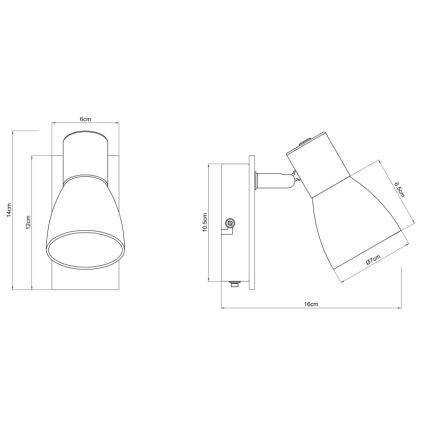 Globo - Faretto da parete 1xE14/40W/230V nero/legno