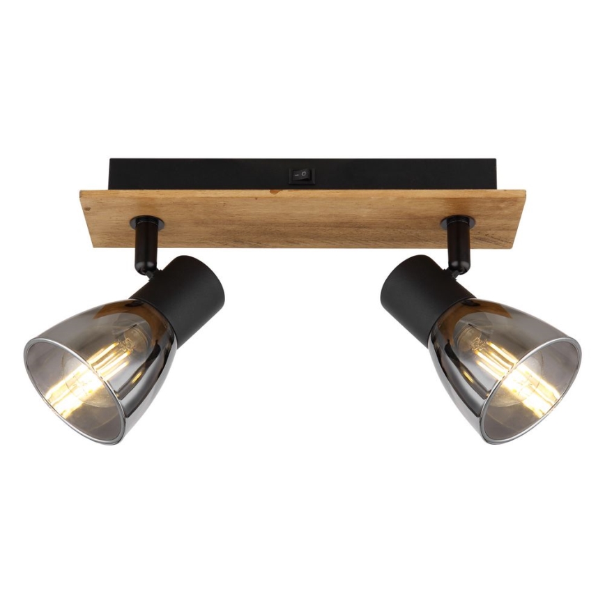 Globo - Faretto da parete 2xE14/40W/230V nero/legno